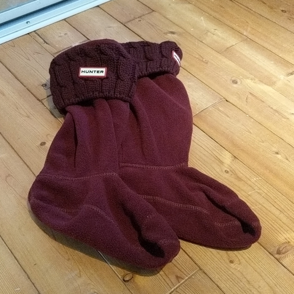 Dark Red Hunter Boots Tall Socks Medium